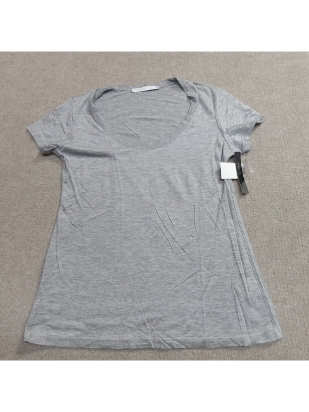 Twenty Womens Top Small Gray Solid Micromodal NEW